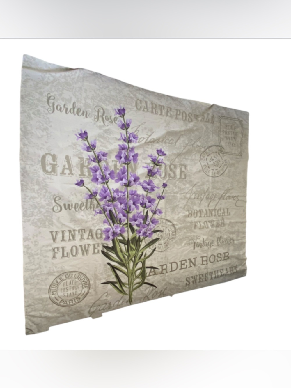 Vintage UK Garden Rose Lavender Floral Tapestry Art  51” x 59”